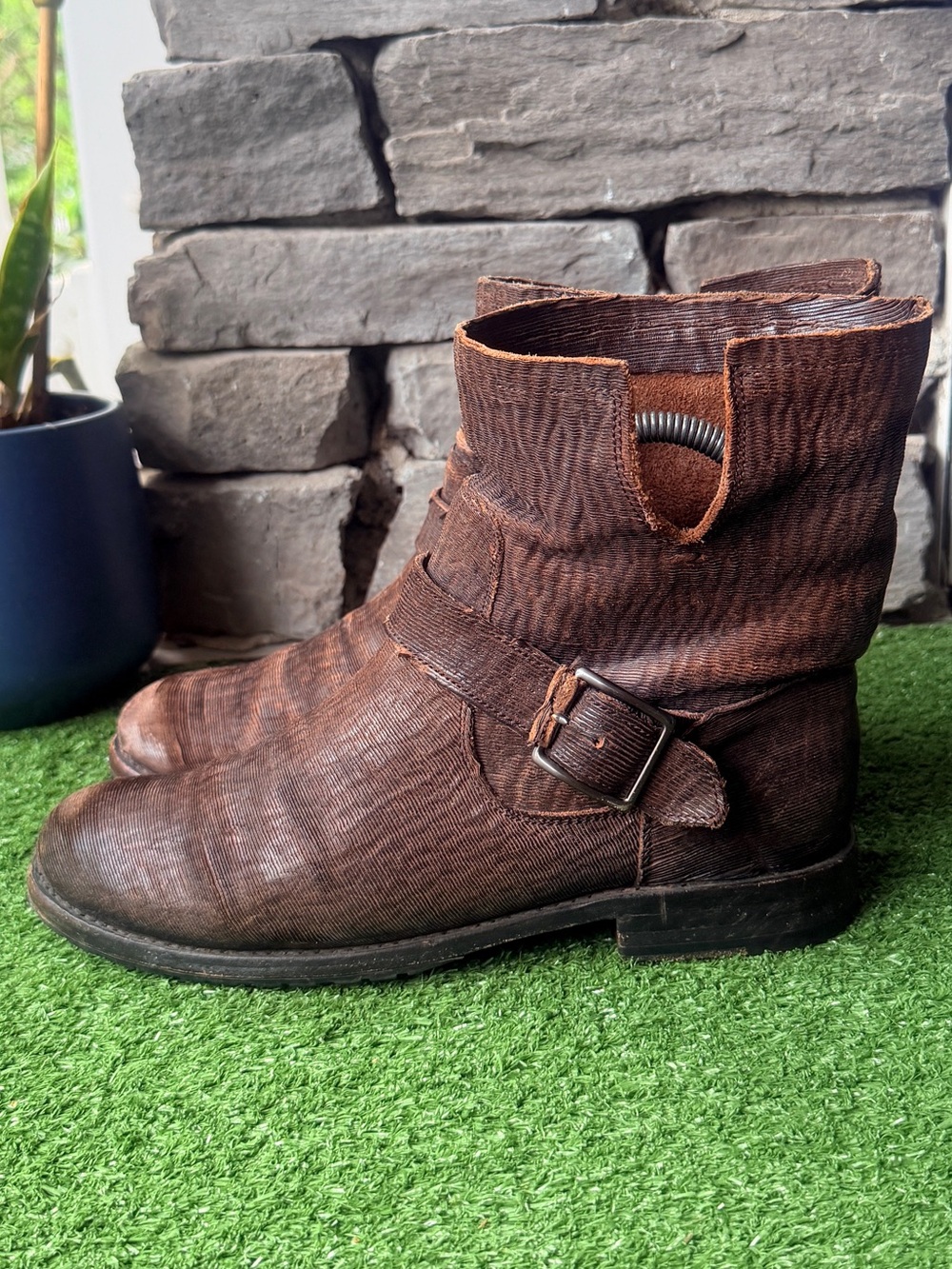 Frye Natalie Dark Brown Leather Women’s Engineer Boots